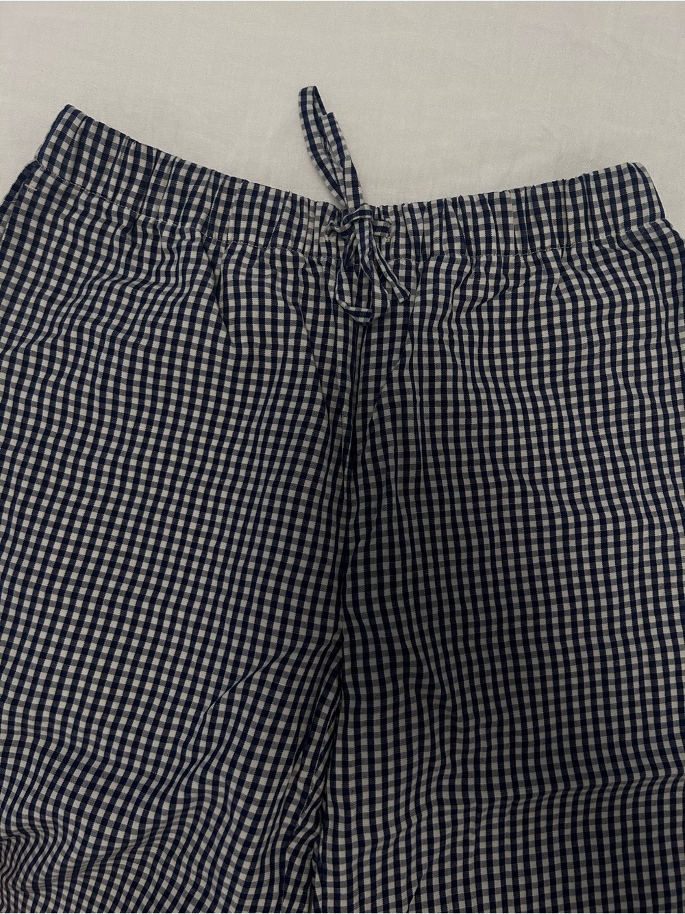 Aritzia Linen Lodge Navy and White Gingham Pants